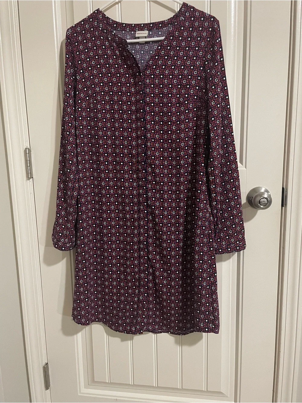 Merona Plum button down Mini Shift Dress - Picture 3 of 5